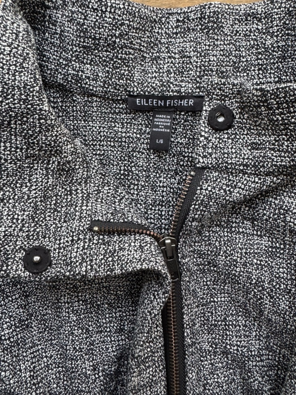 Eileen Fisher Stand Collar Organic Cotton Blazer L - Picture 8 of 12